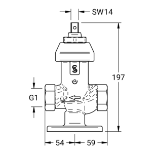 Maßzeichnung Haupthydrant DN 25, Artikelnummer: 80 1000 40